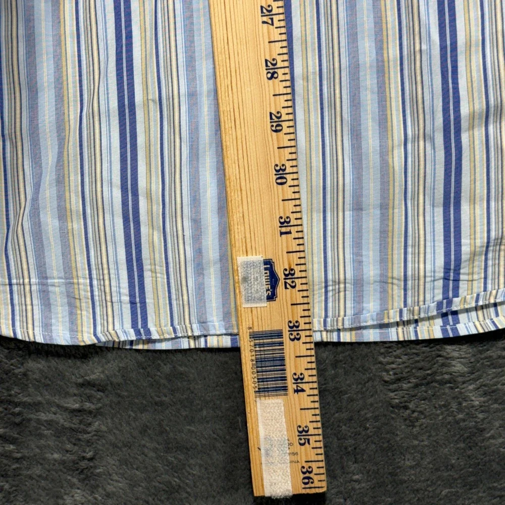 Banana Republic‎ Button Down Shirt Mens L Blue Striped 273417-00